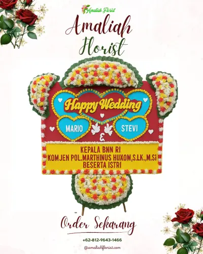 Karangan Papan Bunga Pernikahan di Demangan